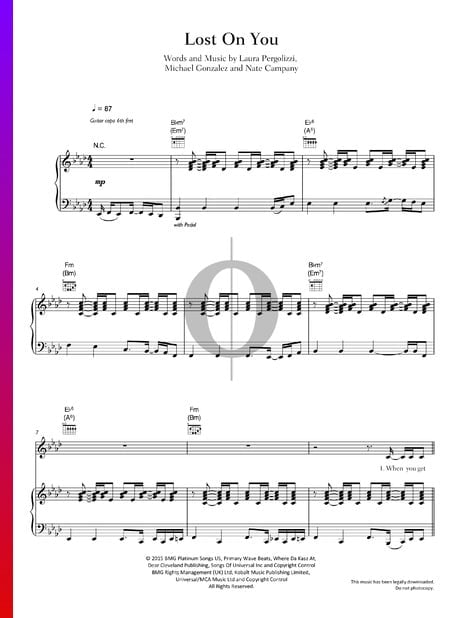 Lost On You Musik-Noten