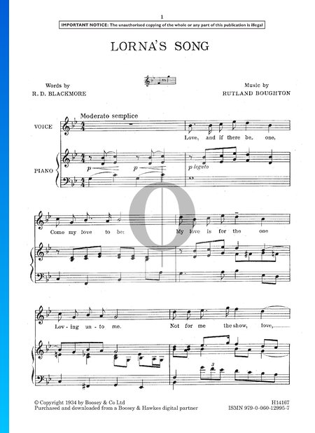 Lorna's Song Partitura
