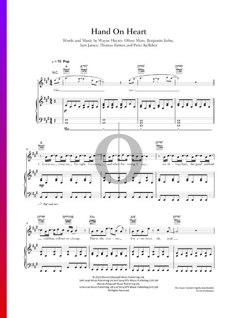 Hand On Heart Sheet Music
