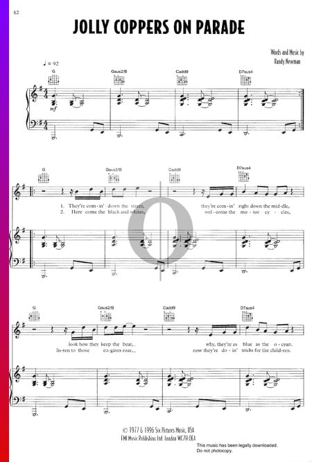 Jolly Coppers On Parade Sheet Music