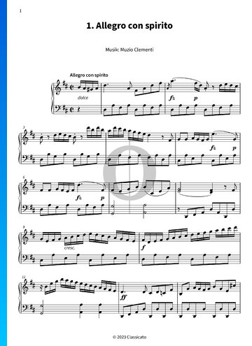 Sonatine in D Major, Op. 36 No. 6 Partitura