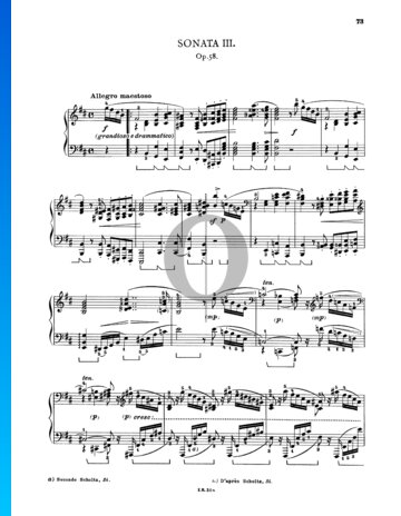 Partition Sonate en Si mineur, op. 58 n° 3