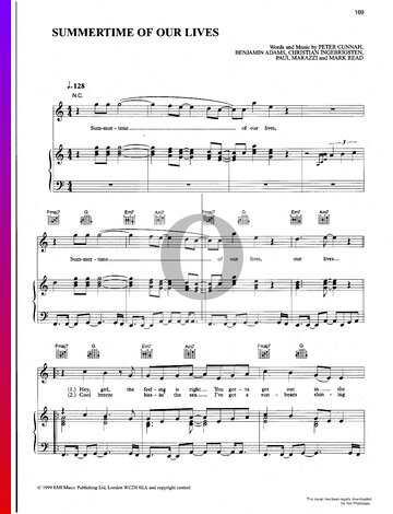 Summertime Of Our Lives Sheet Music