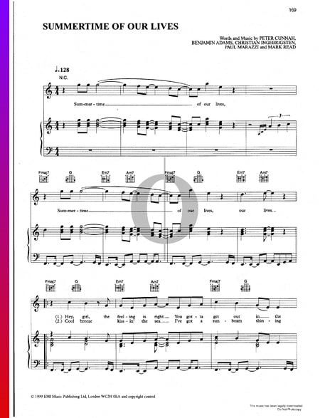 Summertime Of Our Lives Musik-Noten