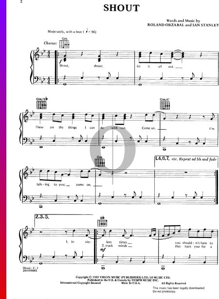 Shout Musik-Noten