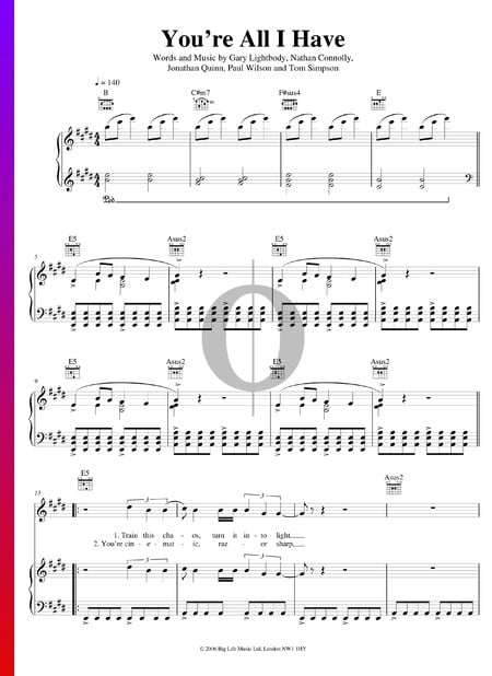 You're All I Have Sheet Music