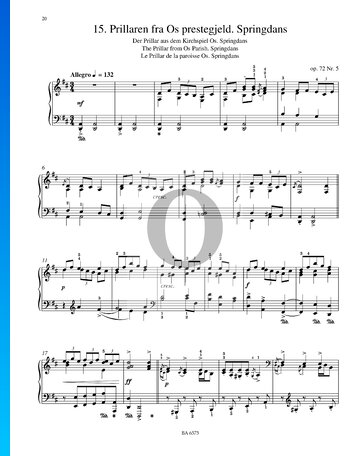 Prillaren Fra Os Prestegjeld (Der Prillar aus dem Kirchspiel), Op. 72 Nr. 5 Musik-Noten