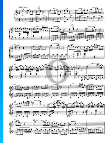 Sonata para piano n.º 10 en do mayor, KV 330 (300h): 3. Allegretto Partitura