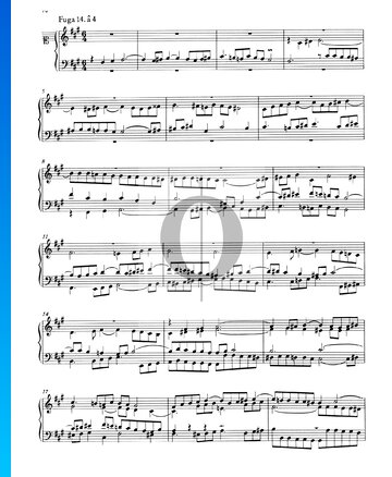 Fuga 14 en fa sostenido mayor, BWV 859 Partitura