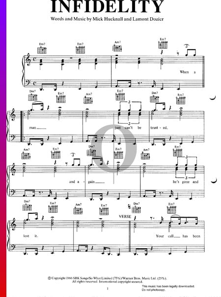 Infidelity Sheet Music