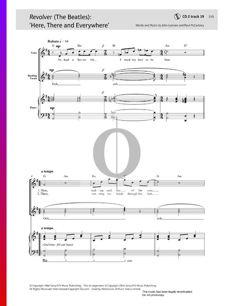 Here, There And Everywhere Partitura