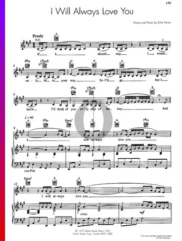 I Will Always Love You Partitura