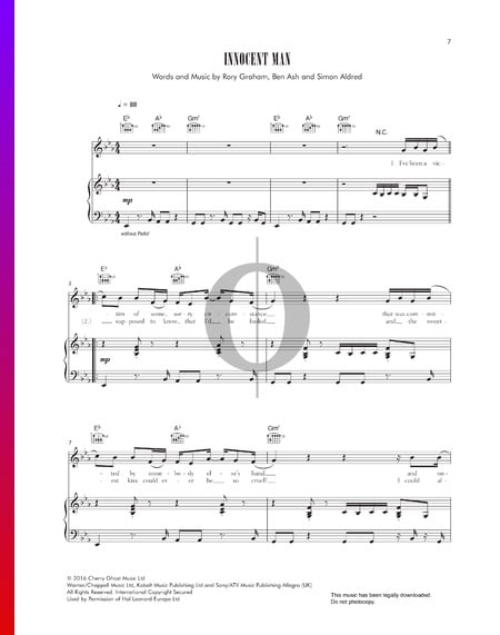 Innocent Man Sheet Music