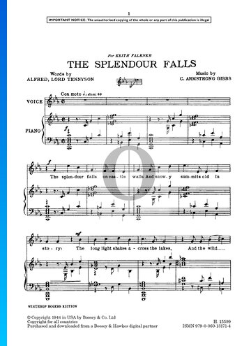 The Splendour Falls Partitura