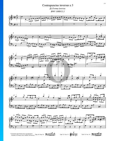 Contrapunctus 13, BWV 1080/13, 1 Musik-Noten