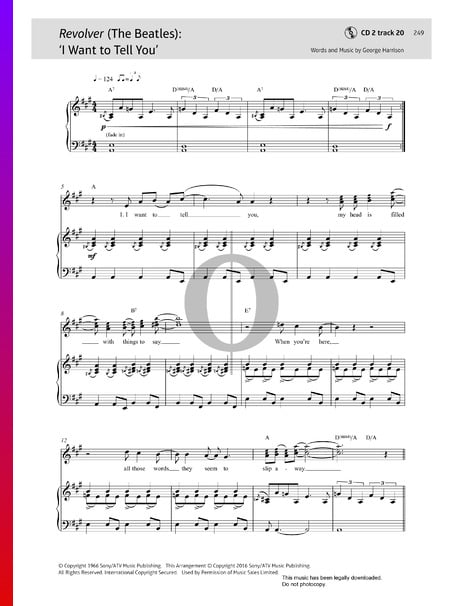I Want To Tell You Musik-Noten