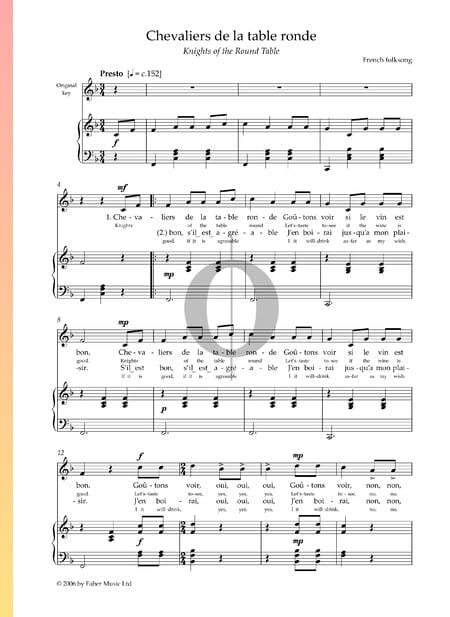 Chevaliers de la table ronde Sheet Music