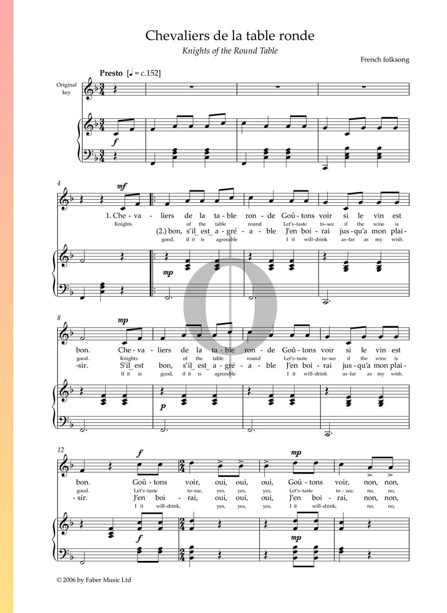 Chevaliers de la table ronde Sheet Music (Piano, Voice) OKTAV Chevaliers de la table ronde Sheet Music (Piano, Voice) OKTAV