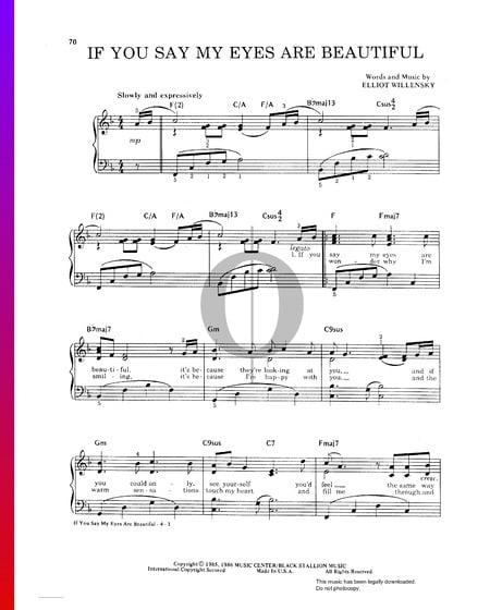 If You Say My Eyes Are Beautiful Musik-Noten