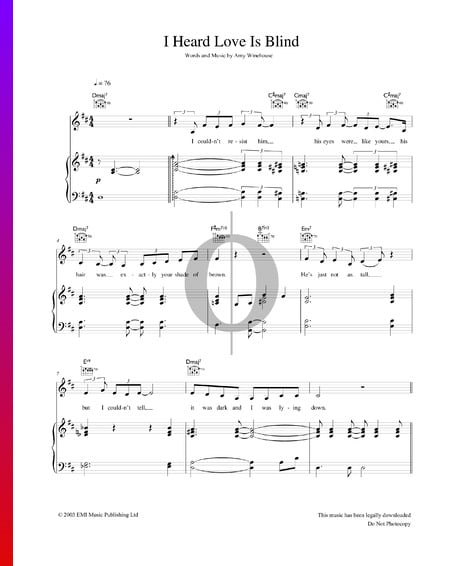 I Heard Love Is Blind Sheet Music