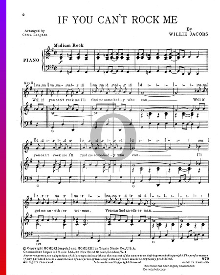 If You Can't Rock Me Sheet Music