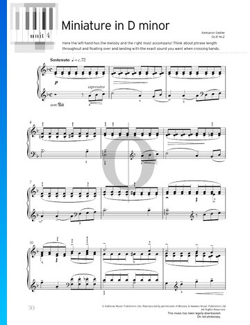 Miniatur in d-Moll, Op. 8 Nr. 2 Musik-Noten