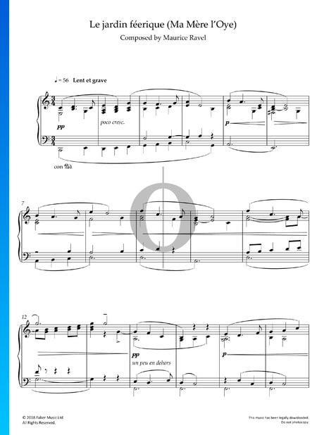 Ma Mère l’Oye: 5. Le Jardin Féerique Sheet Music