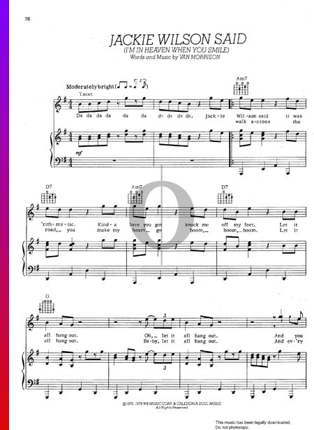 Jackie Wilson Said (I'm In Heaven When You Smile) Musik-Noten