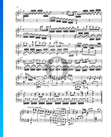 Piano Sonata No. 3 B-flat Major, KV 281 (189f): 2. Andante amoroso Spartito