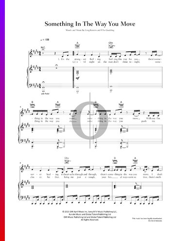 Something In The Way You Move Sheet Music
