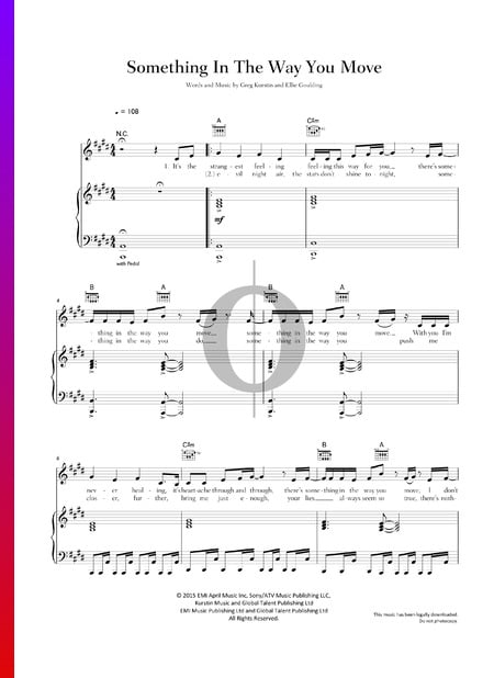 Something In The Way You Move Sheet Music