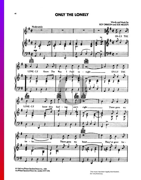 Only The Lonely Sheet Music