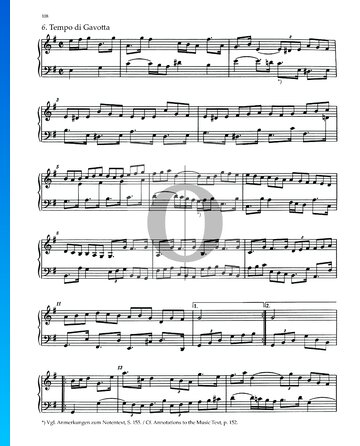 Partita 6, BWV 830: 6. Tempo di Gavotta bladmuziek