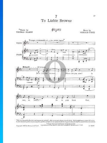 Earth and Air and Rain: No. 7 To Lizbie Browne Partitura