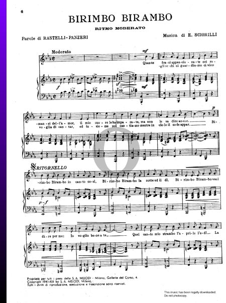Birimbo Birambo Musik-Noten