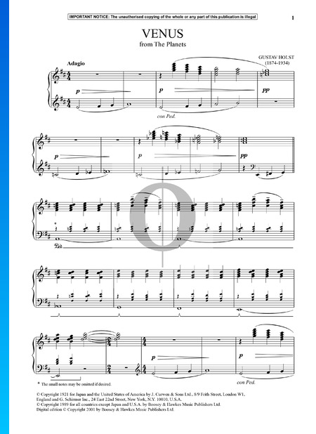 The Planets, Op. 32: 2. Venus Sheet Music
