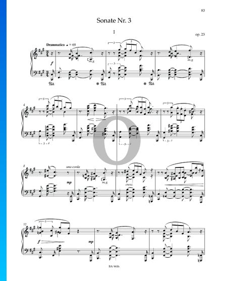 Sonate No. 3 en Fa dièse mineur, Op. 23: 1. Drammatico