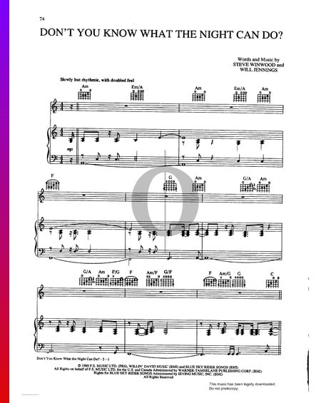 Don't You Know What The Night Can Do Musik-Noten