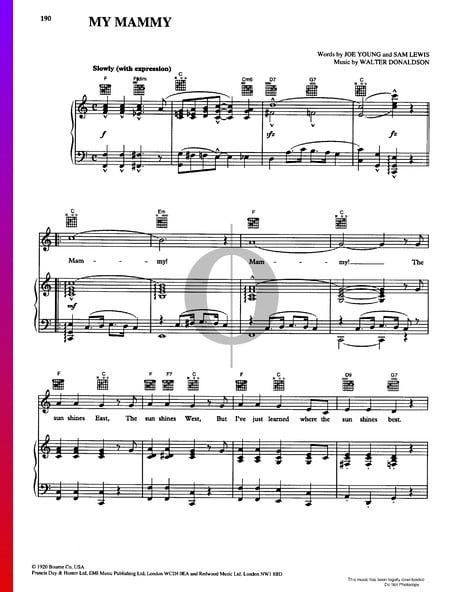 My Mammy Sheet Music