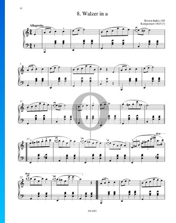 Walzer in a-Moll, B. 150 Musik-Noten