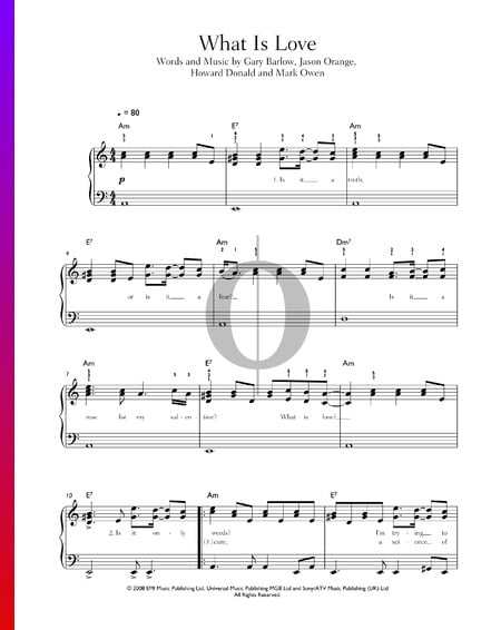 What Is Love Sheet Music