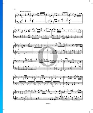 Sonata en sol mayor n.º1, Op. 53 P. XII: 41: 2. Andante espressivo Partitura