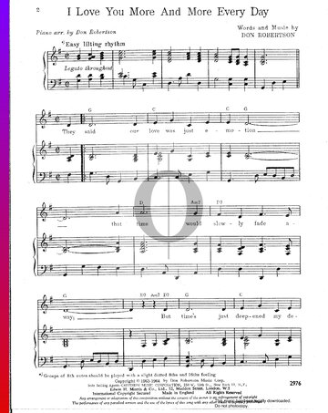 I Love You More and More Each Day Sheet Music