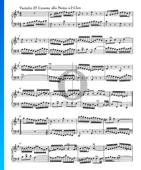 Variations Goldberg, BWV 988: Variatio 27. Canone alla Nona. a 2 Clav.
