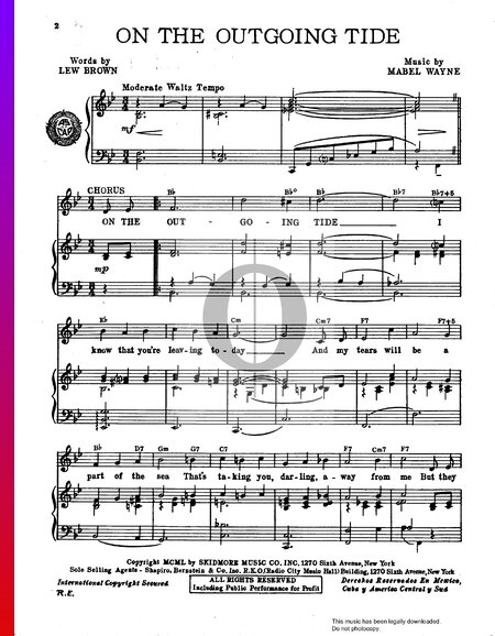 On The Outgoing Tide Sheet Music