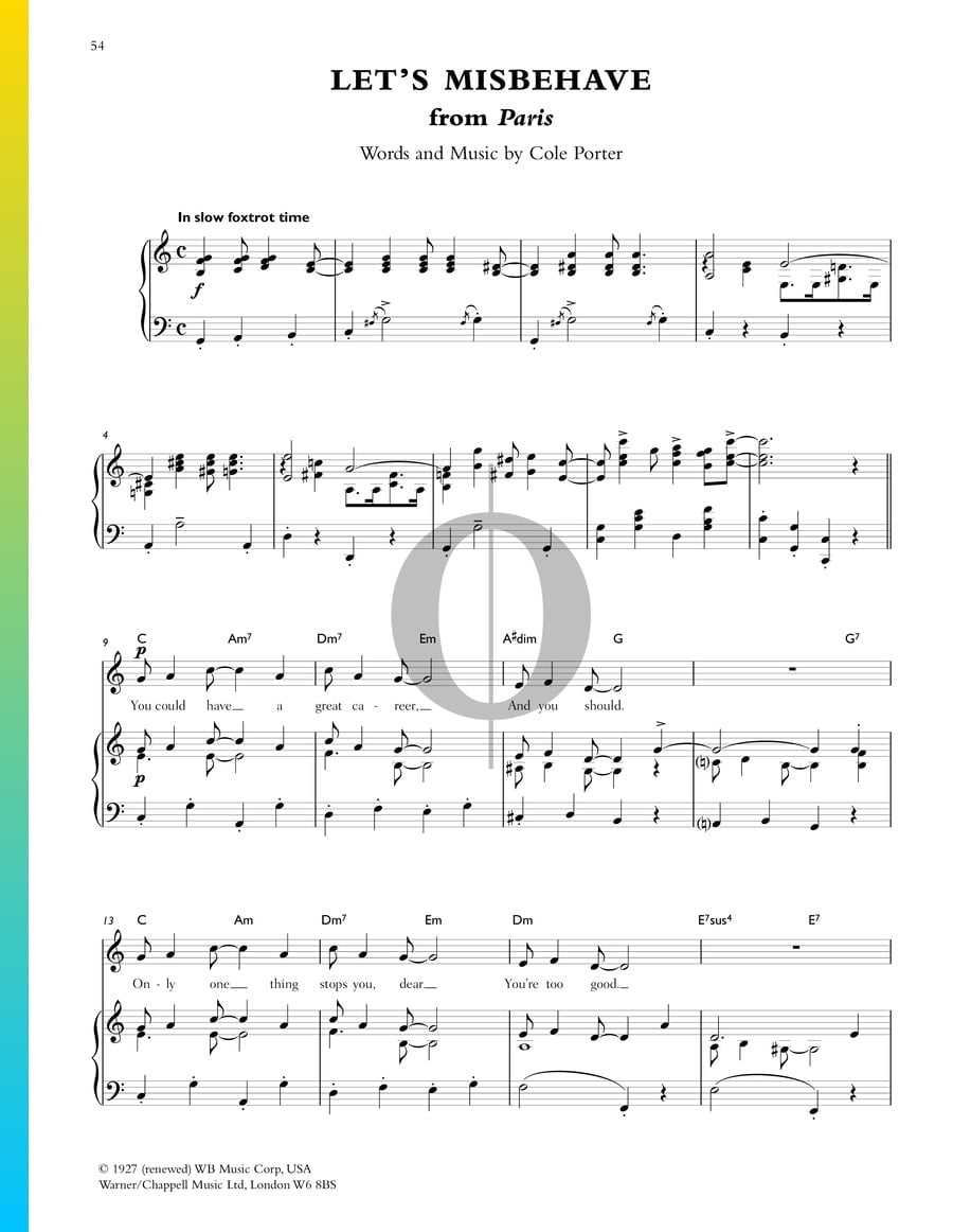 Let's Misbehave (Cole Porter) Piano Sheet Music - OKTAV