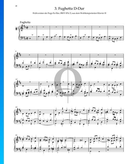 Fughetta D Major, BWV 876/2 Sheet Music