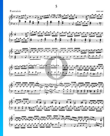 Fantasia C Major, HWV 490 Partitura