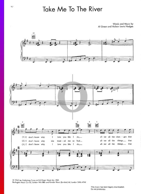 Take Me To The River Sheet Music