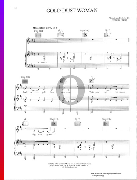 Gold Dust Woman Musik-Noten